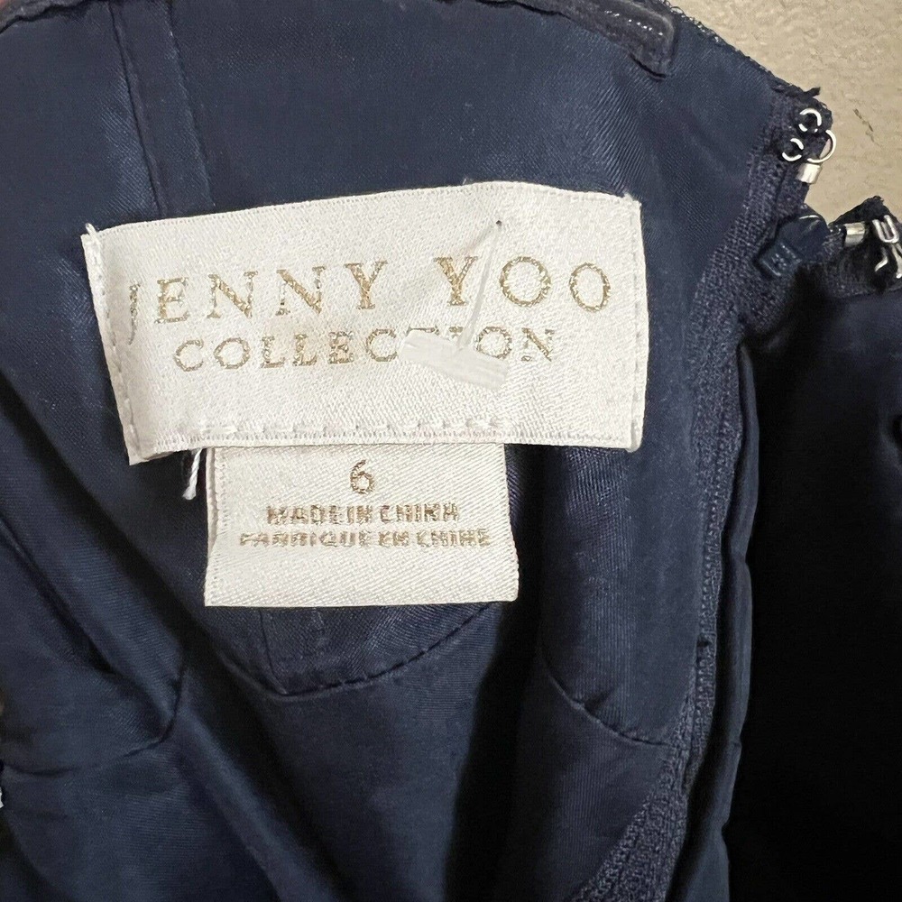 Jenny Yoo Annabelle Convertible Strapless Formal Prom Gown Dress Navy Blue Sz 6 - Picture 4 of 7